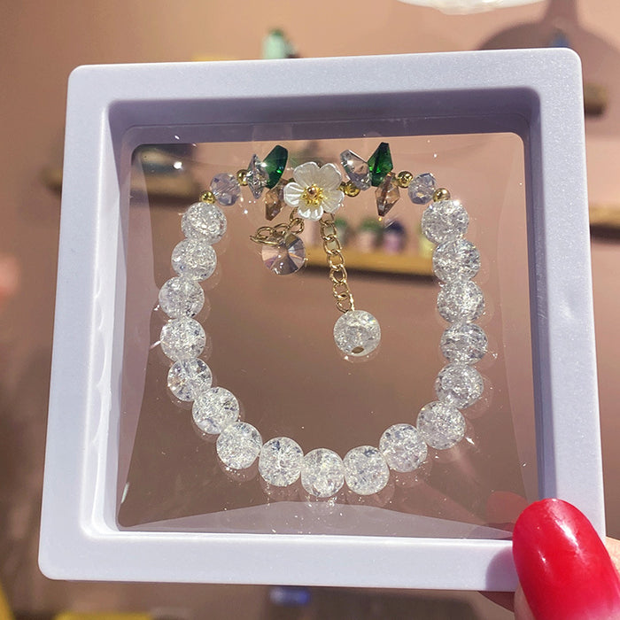 Wholesale Electroplated Glass Glaze Butterfly Ice Crack Bow Beaded Bracelet