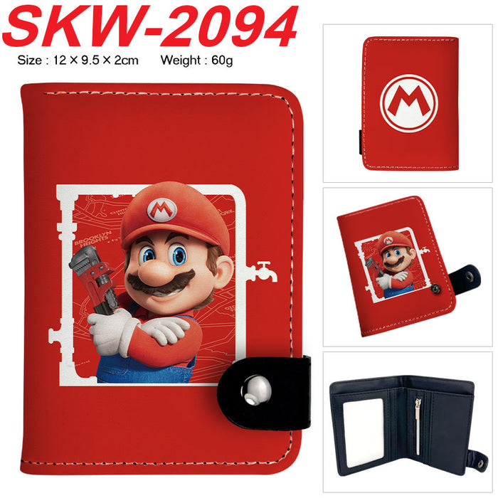 Wholesale Plumber Vertical Snap Wallet Anime Cartoon Two Layer Coin Purse PU Street Trend Accessory Casual Gift For Game Fans