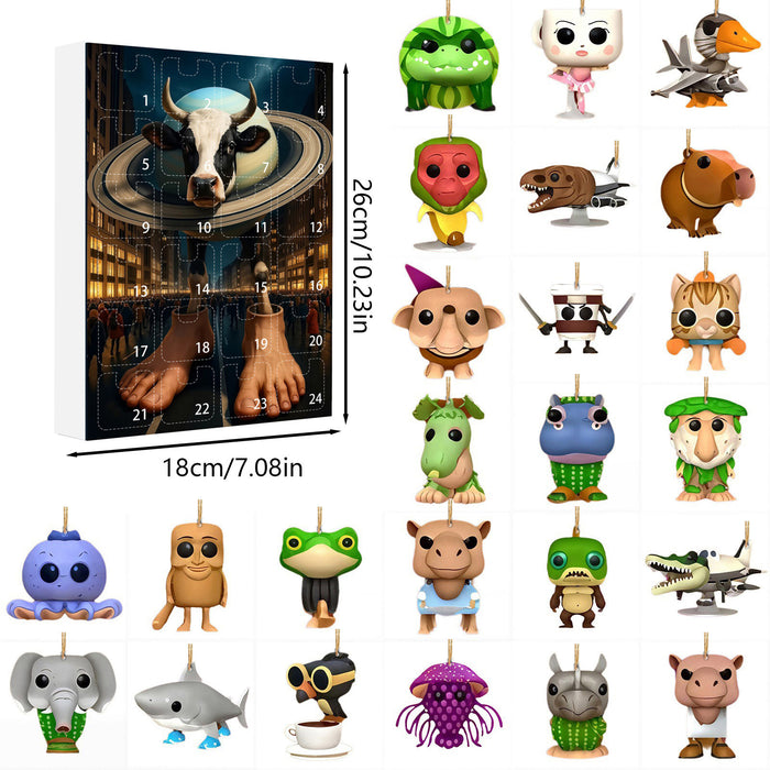 Wholesale  Classic Blind Box Acrylic Flat Pendant Christmas Ornament