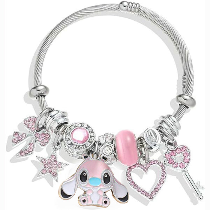 Wholesale Titanium Steel Kawaii Bracelet Stitch Kuromi Panjia Cute Hello Kitty Cartoon Bracelet JDC-BT-Luman006