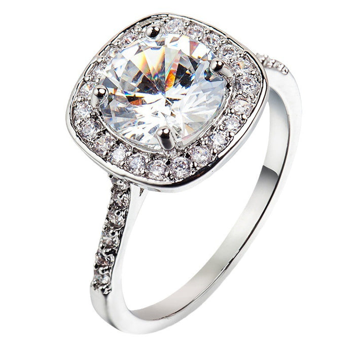 Wholesale jewelry temperament blue zircon diamond rings