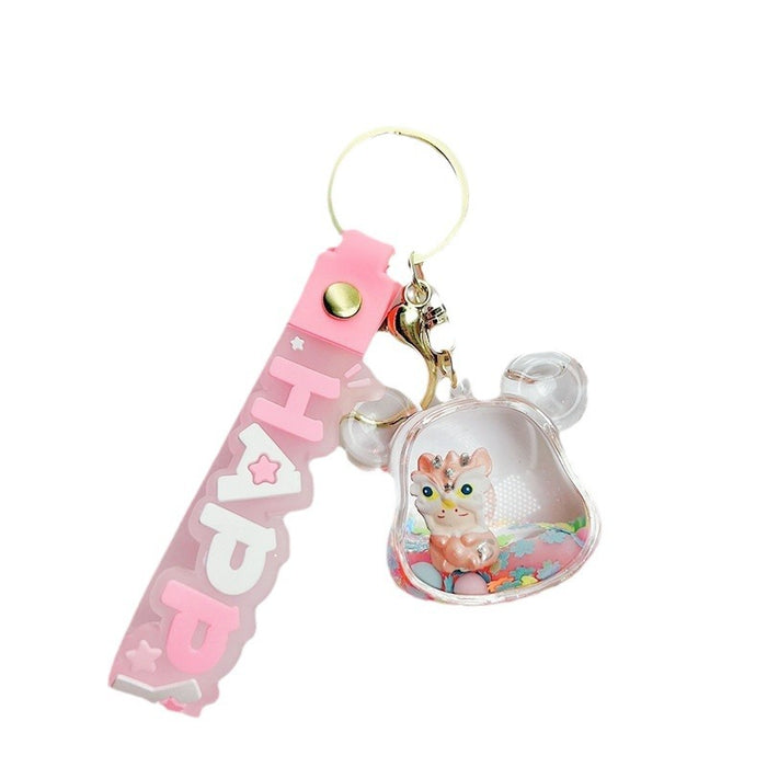 Wholesale Acrylic Cartoon Oil Quicksand Keychain JDC-KC-RunX011