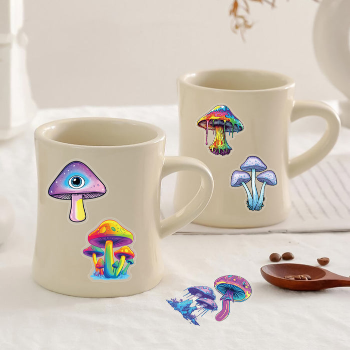Wholesale 50 Transparent Colorful Mushroom Decorative Pet Stickers