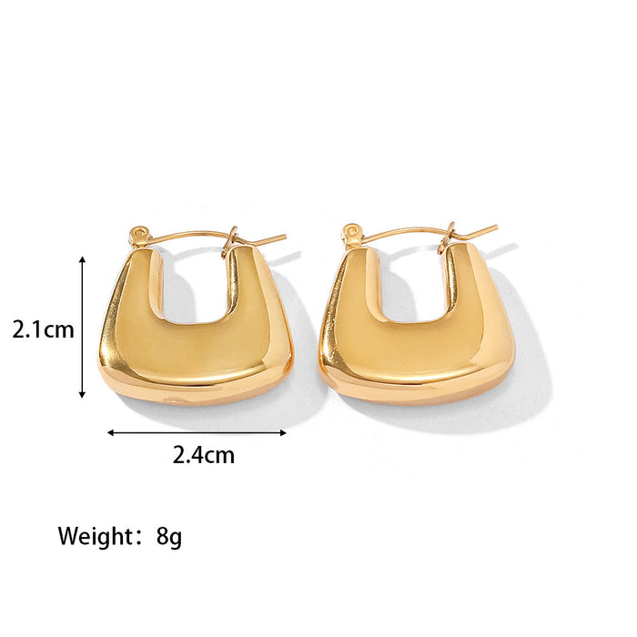 Wholesale Stainless Steel Gold-Plated Hollow Geometric Earrings
