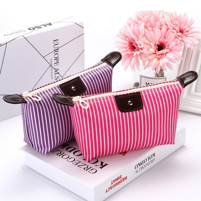 Wholesale Striped Dumpling Cosmetic Bag Dumpling Bag Folding JDC-CB-Xiangz002