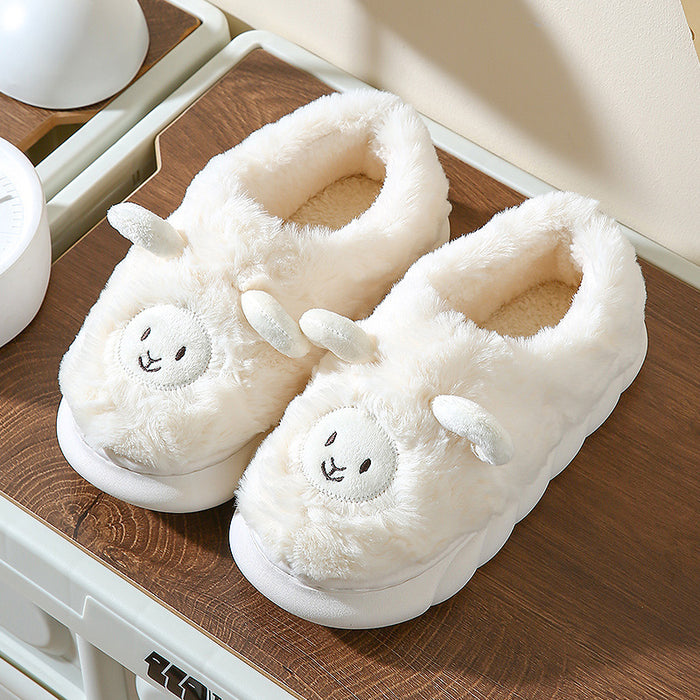 Wholesale  cotton slippers for female and male couples  cartoon  indoor home soft bottom plush