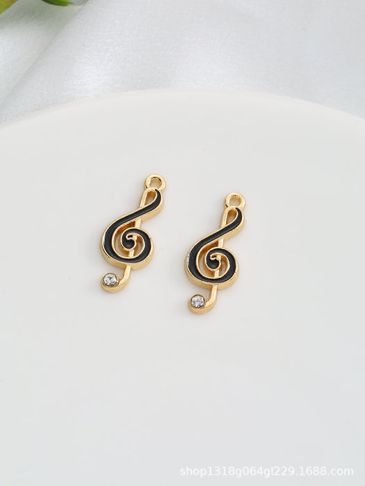 Wholesale 100 pcs Multi-colored musical note alloy DIY charms