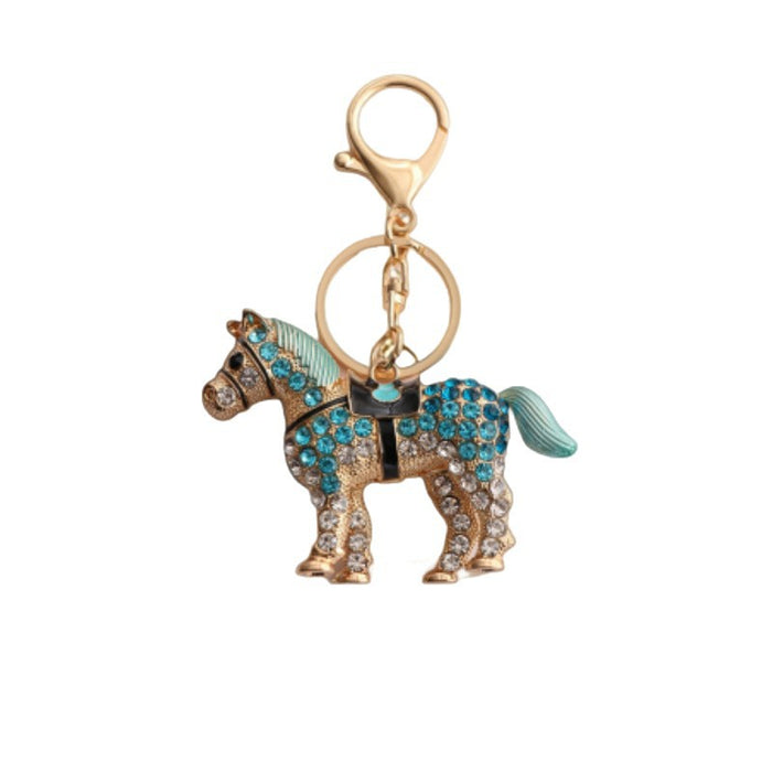 Wholesale Diamond Pony Keychain Alloy Animal Pendant Bag Key Pendant