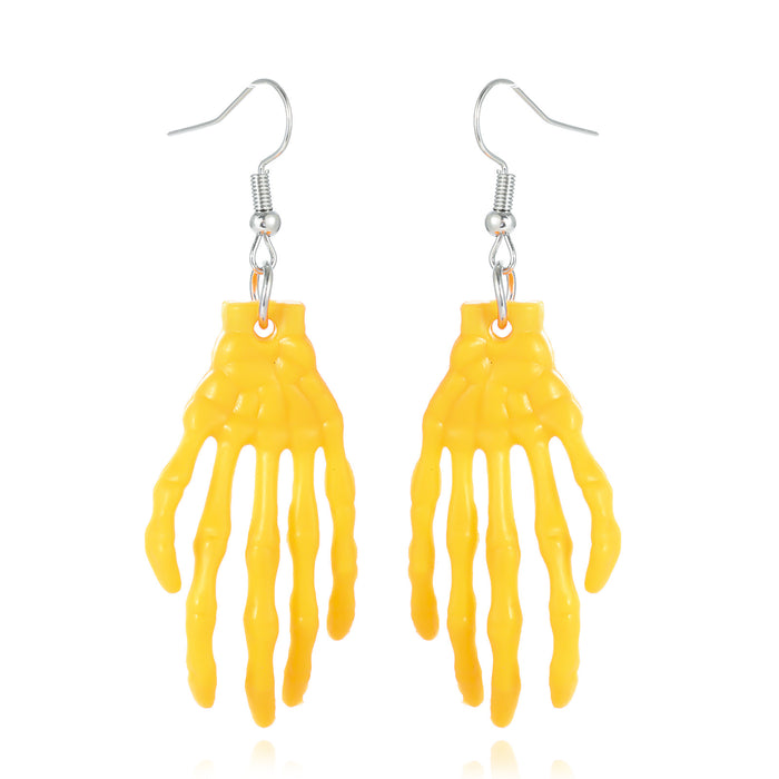 Wholesale Acrylic Skeleton Hand Earrings Horror Atmosphere  Tricky Bat Ghost Earrings