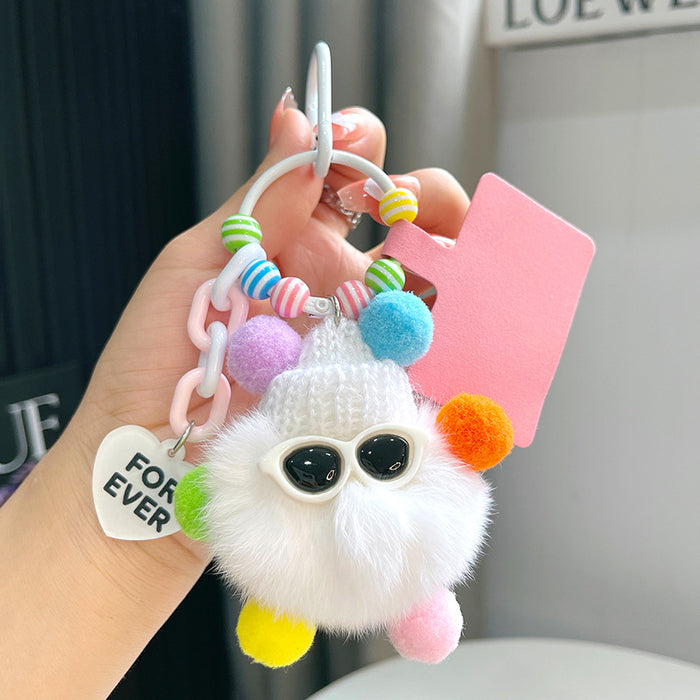 Wholesale Plush Strawberry Animal Car Keychain Bag Charm Trendy Decorative Accessory