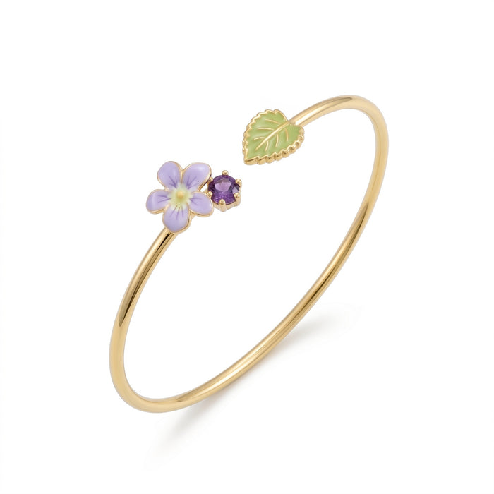 Wholesale Copper Electroplated Open Flower Cuff Bracelet Women S Stylish Botanical Jewelry Accessory For Resale