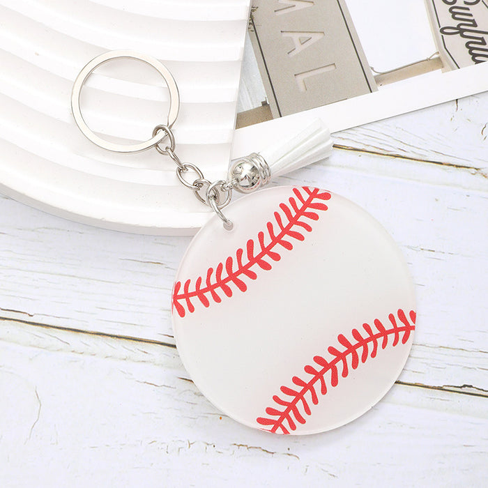 Wholesale Baseball Acrylic Tassel Keychain JDC-KC-RongRui042