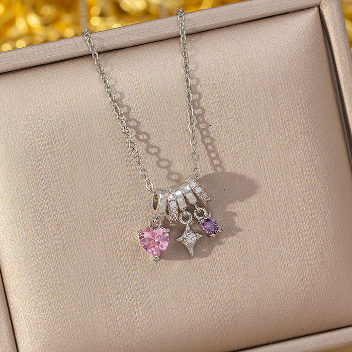 Wholesale Sparkle Tassel Layering Pendant Necklace Trendy Jewelry Accessory Gift MOQ≥2