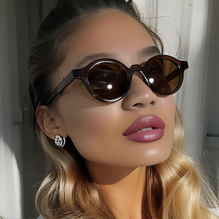 Wholesale Retro round small frame high-end sunglasses cross-border fashion trend UV resistant sunglasses