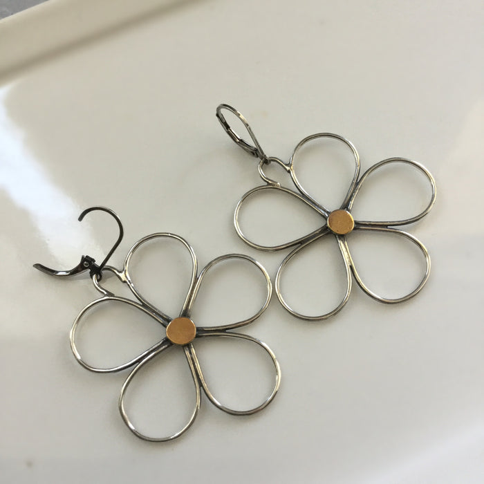 Wholesale Alloy Hollow Large Flower Pendant Earrings JDC-ES-MingCheng002