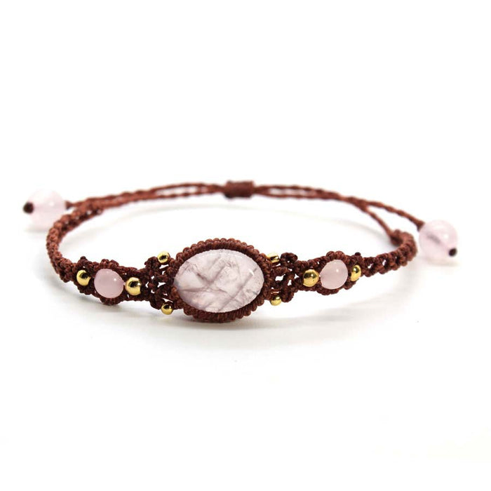 Wholesale Minimalist Amethyst Gemstone Bracelet Oval Braided Stretchable Design Everyday Jewelry Accessory For Women Boutique Resale Gift