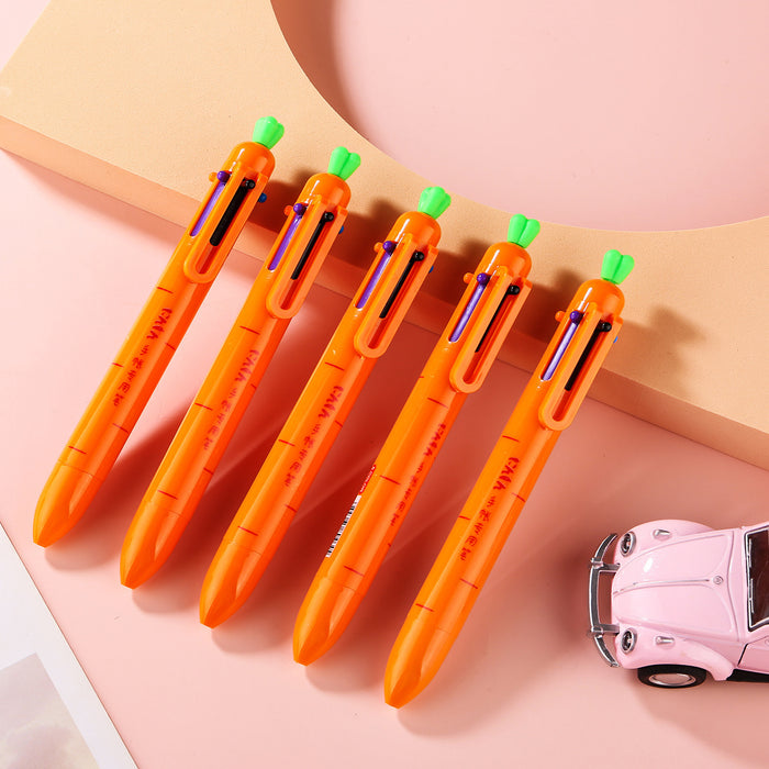 Wholesale Cartoon Carrot 6-Color Bead Pen