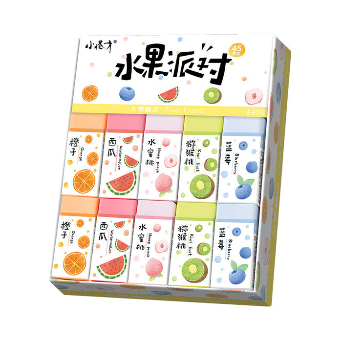 Wholesale 45pcs/box Jelly Sandwich Eraser Clean No Marks Cut Cute Fruit Cartoon Children' s Kindergarten Prize Gift
