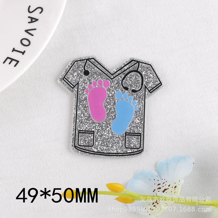 Wholesale Cartoon Pill Clothes Bottle Acrylic Pin DIY Patch Accessories JDC-FK-OuYie007