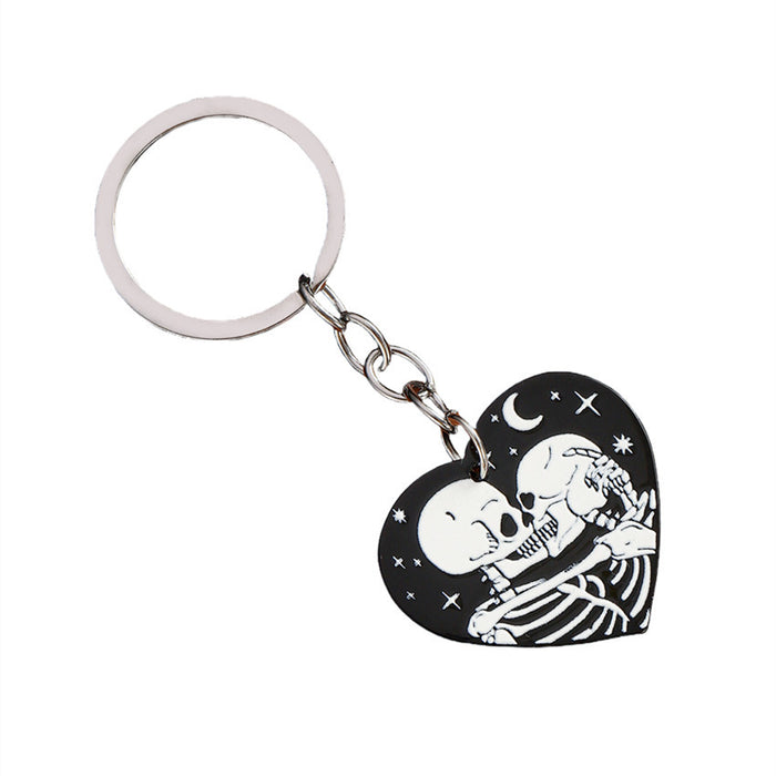 Wholesale Acrylic  Skull Keychain with  Web Design Party Decorative Accessory MOQ:2