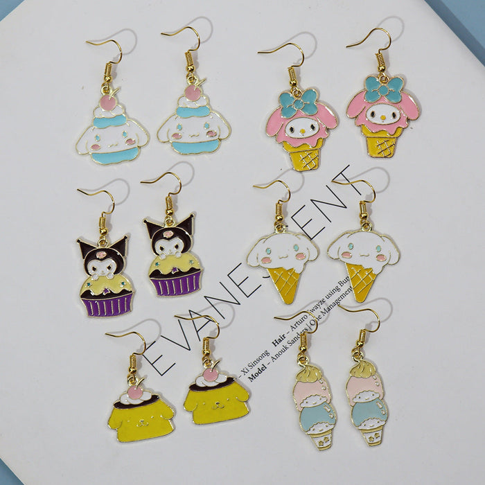 Wholesale Earrings Alloy Enamel Cute Cartoon (S) JDC-ES-niqing003