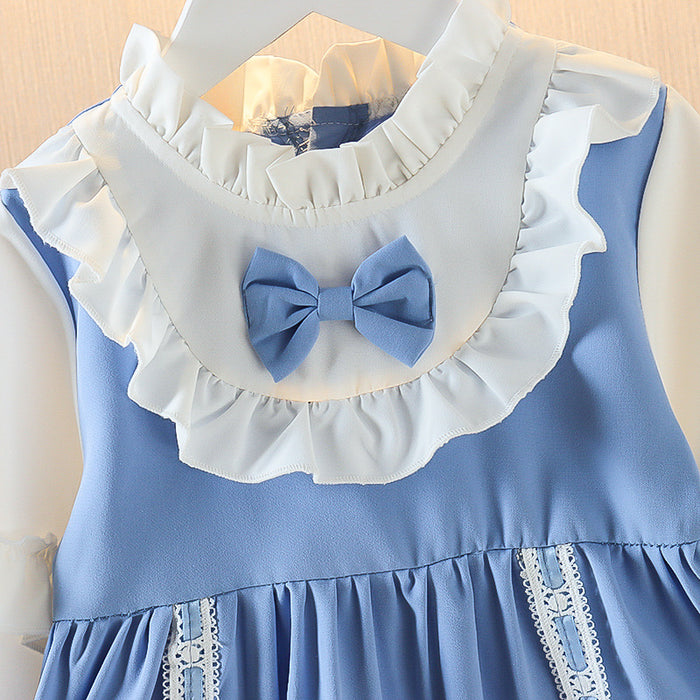 Wholesale Bow Lace Princess Dress Children's Dress JDC-CTS-MianY032