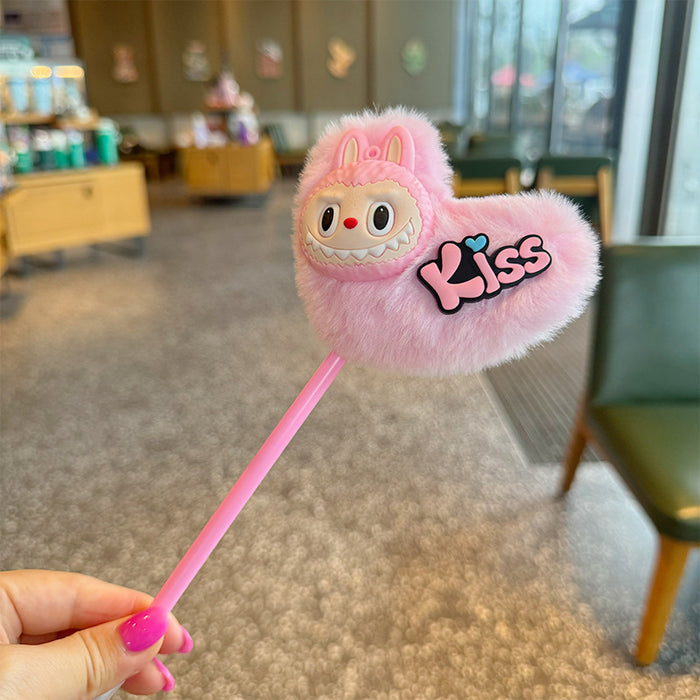 Wholesale cute little rabbit fur ball ball pen