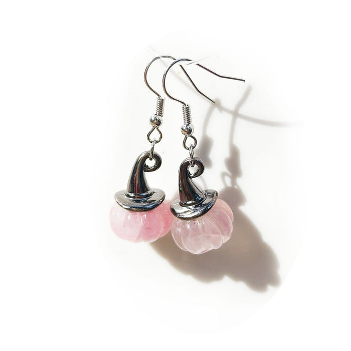 Wholesale Natural Stone Crystal Pumpkin Earrings  Witch Personalized  Jewelry