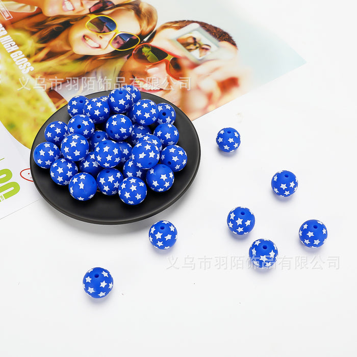 Wholesale 50pcs Leopard Print Silicone Beads JDC-BDS-HongZhou021