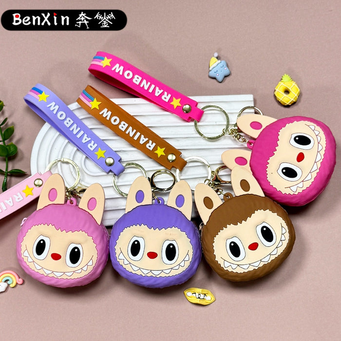 Wholesale Plush Silicone Coin Purse Keychain Bag Decoration Small Gift