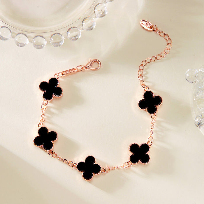 Wholesale four-leaf clover bracelet for women South Korea simple ins Five-Flower fritillary good luck four-leaf clover all-match bracelet chain