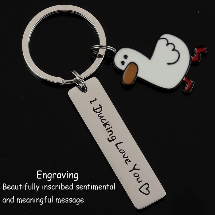 Wholesale Creative Duck Stainless Steel Keychain JDC-KC-JunL004