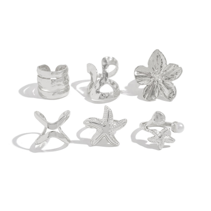 Wholesale Ring set Women's Niche Design Sun Starfish Irregular Alloy