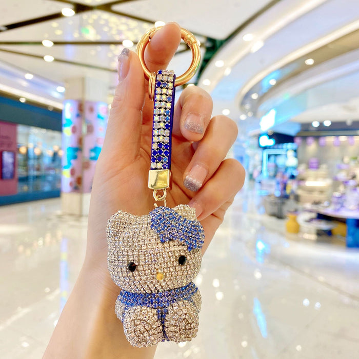 Wholesale diamond-encrusted cute doll car keychain fashion ladies bag pendant JDC-KC-ShuoT002