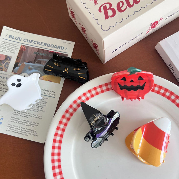 Wholesale Acrylic  series cartoon funny hair clip ghost pumpkin hair clip head bun hairpin hair accessories for women