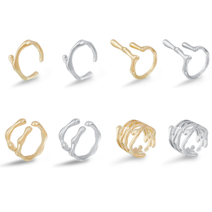 Wholesale Irregular lava adjustable plain ring
