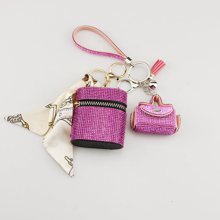 Wholesale Trendy White PU Pouch For Bluetooth Earphones Coins And Keys Decorative Resale