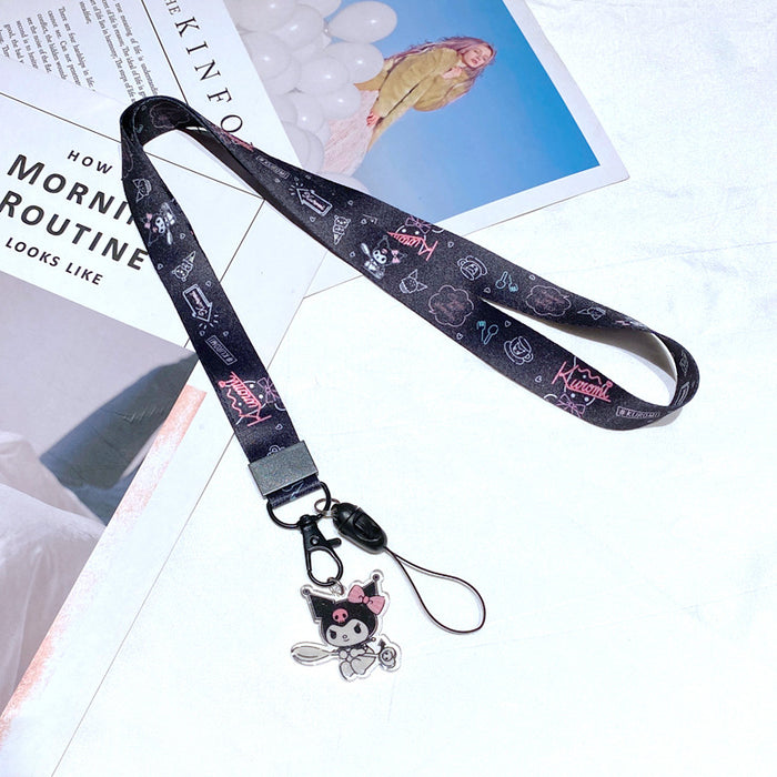 Wholesale Polyester Cartoon Printed Long Hanging Rope Keychain JDC-KC-Gongz056