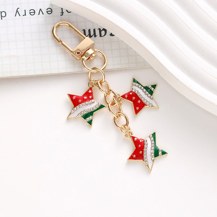 Wholesale American Independence Day Flag Series Heart Shape Alloy Keychain JDC-KC-ChaoK046