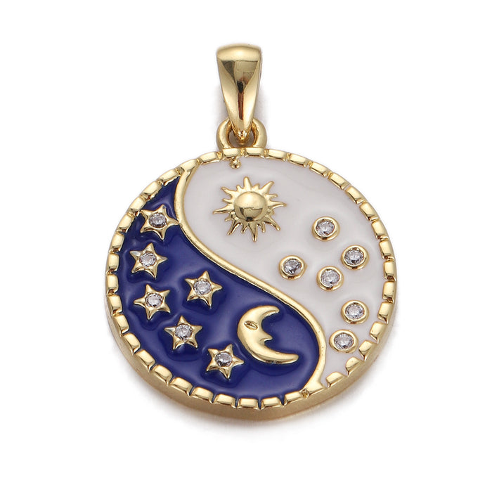 Wholesale Simple Star Moon Oil Drop Necklace JDC-PT-YJ013