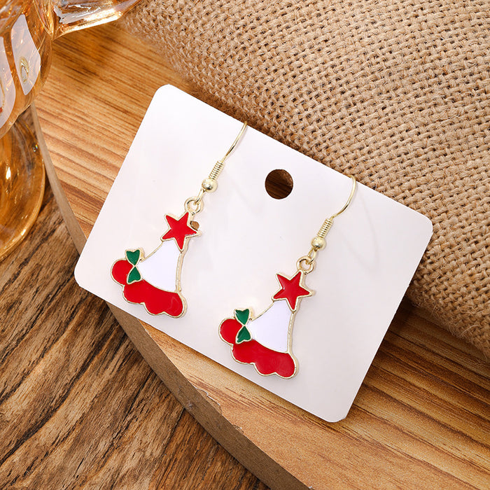 Wholesale Christmas Santa Claus Snow Earrings  Bell Elk Earrings Christmas Hat