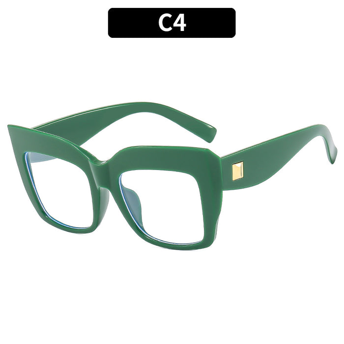 Wholesale Large Frame Anti-blue Light Square Frame Cat Eye PC Sunglasses JDC-SG-XIa087