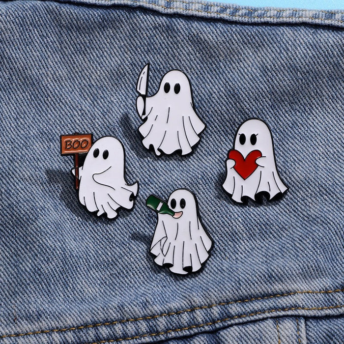 Wholesale Cartoon Cute Badge Backpack Buckle  Ghost Brooch Alloy Clothes Decoration Accessories