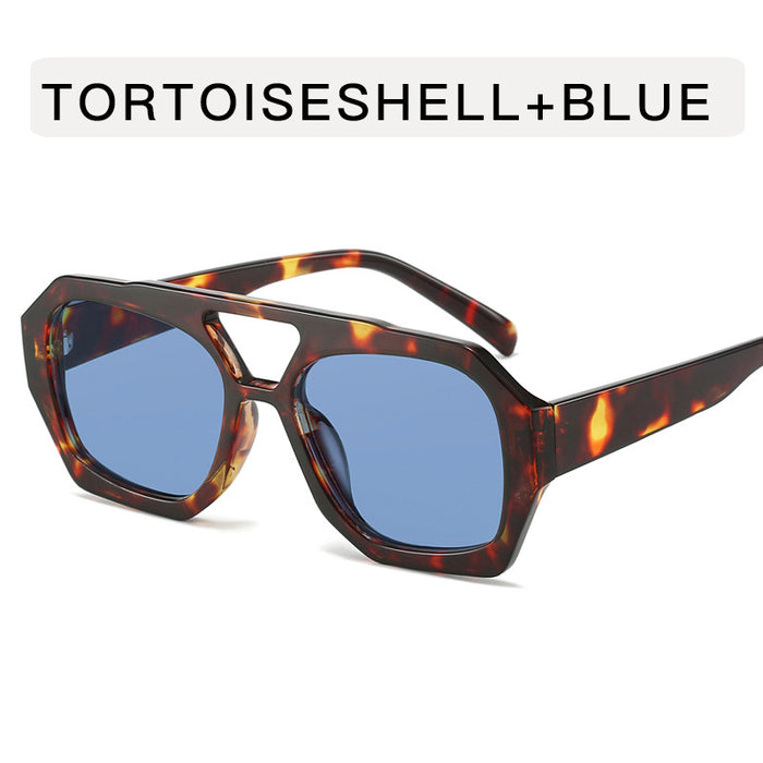 Wholesale Double-beam Retro Irregular Sunglasses Men's Women's Plain-made Women's