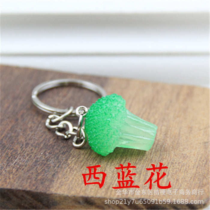 Wholesale Creative Resin Fruit Keychain Simulated Strawberry Grape Pomegranate Watermelon MOQ≥10