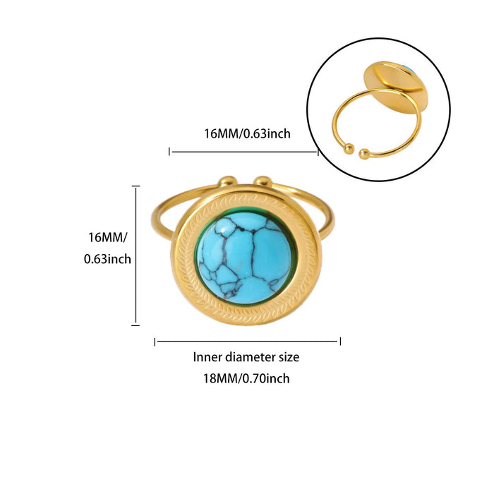 Wholesale Retro Inlaid PeacocK Turquoise Stainless Steel Ring