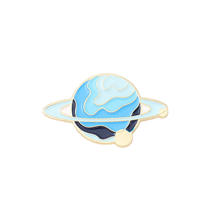 Wholesale Stylish Planet Star Brooch Pin Colorful Electroplated Metal Badge f Clip Fashion Accessory