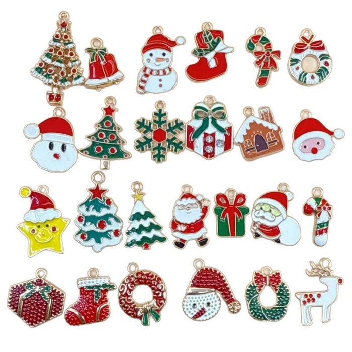 Wholesale 10pcs DIY alloy oil drip ,  reindeer,  deer,  bell,  snowman Christmas decoration accessories Pendant