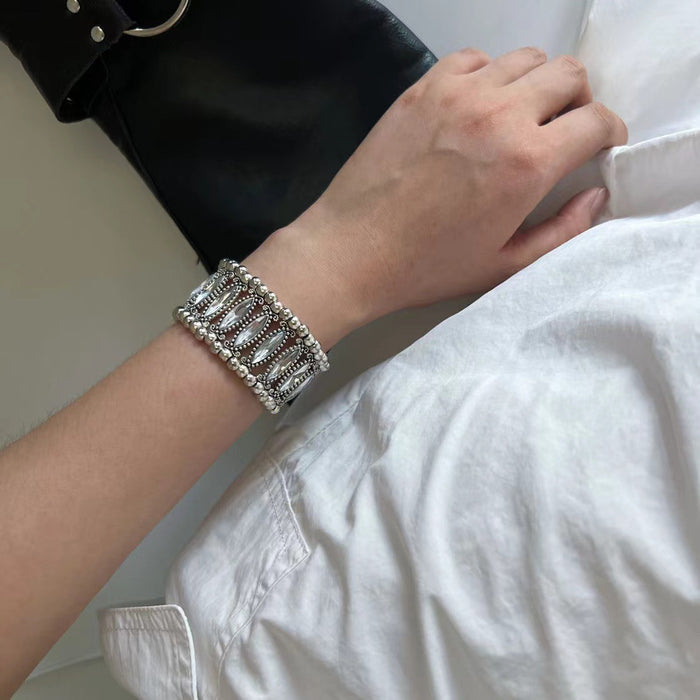 Wholesale Niche Elastic Ancient Silver Rhinestone Bracelet