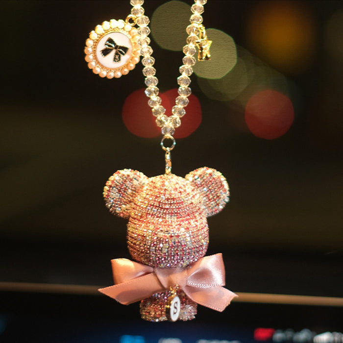 Wholesale Diamond-Embedded Car pendant Car Rearview mirror hanging crystal pendant goddess car accessories